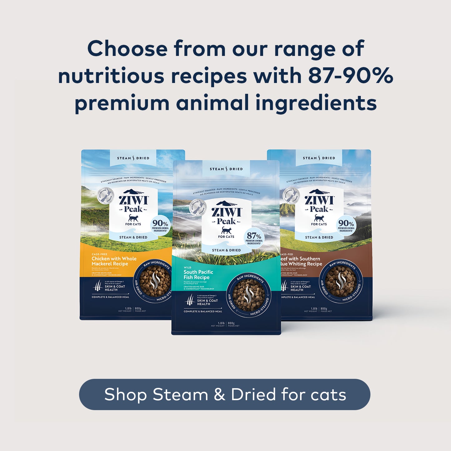 Ziwi Peak Steam & Dried Cat Food (Sample)