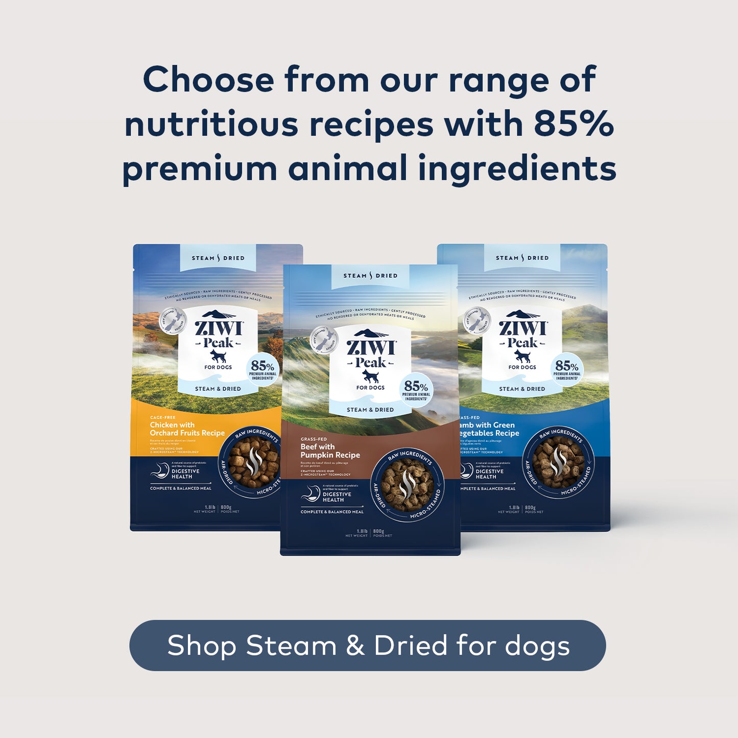 Ziwi Peak Steam & Dried Dog Food (Sample)