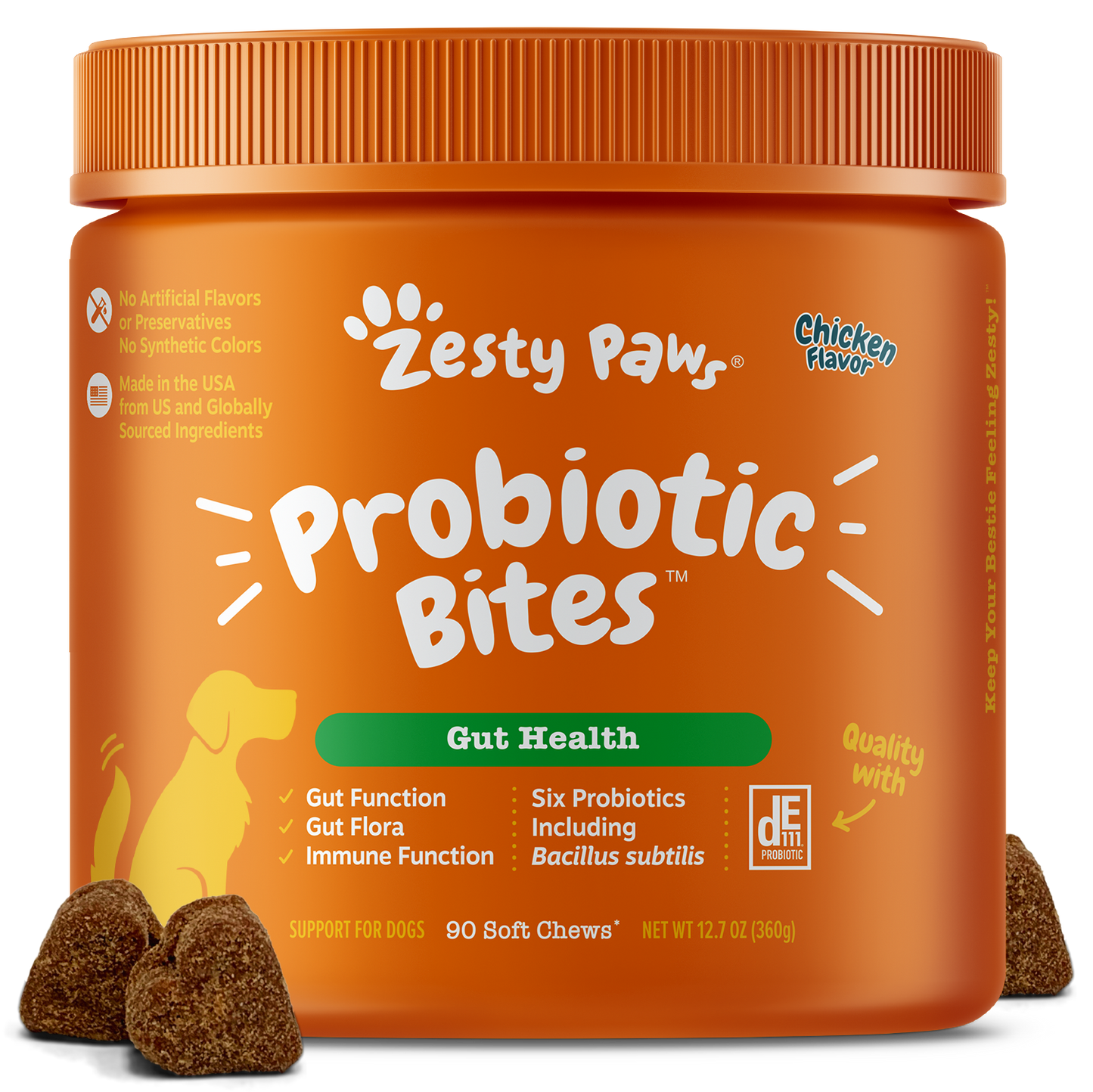 Zesty Paws Probiotic Bites Dog Supplements 90ct