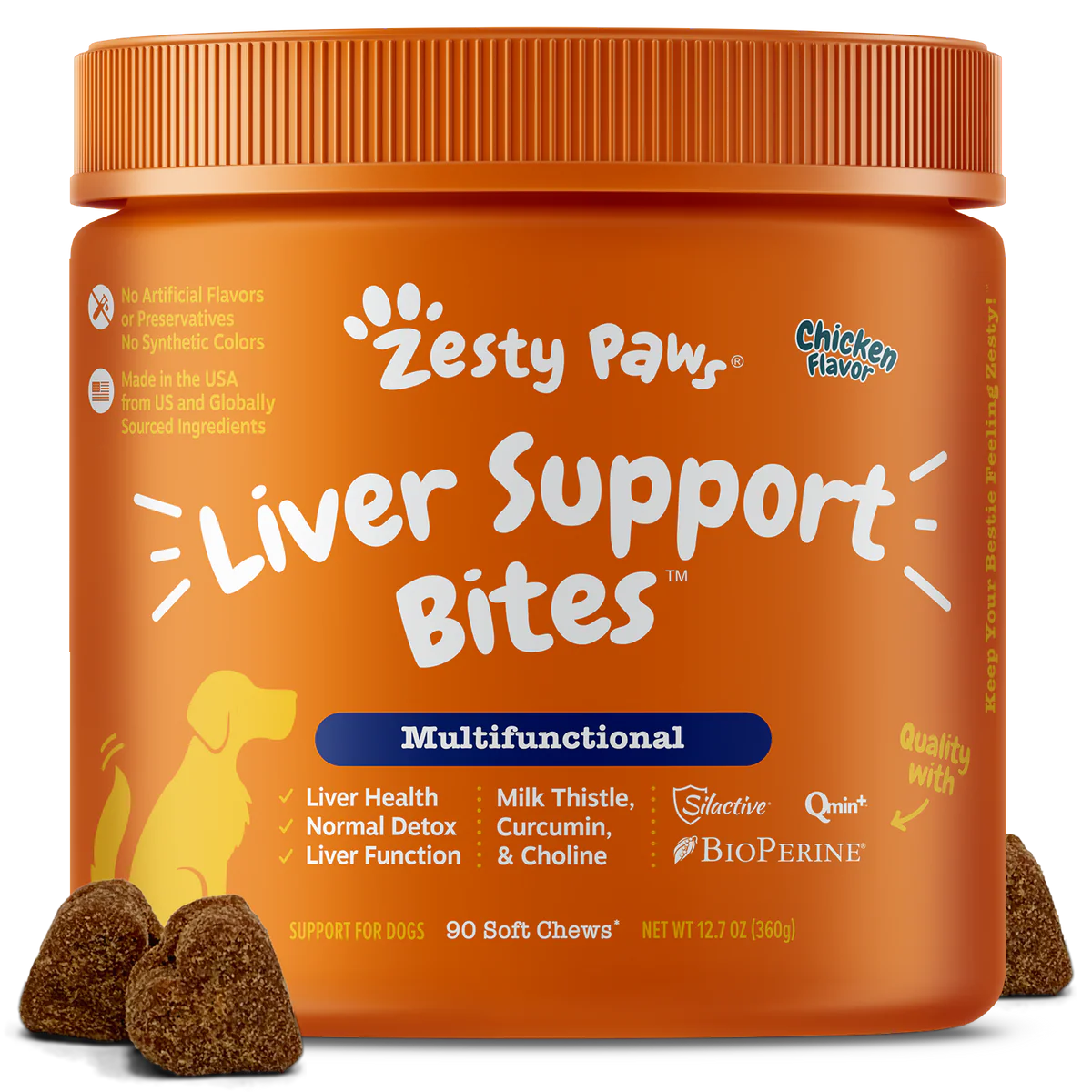 Zesty Paws (Dogs) Liver Support Bites Chicken - 90 Chews