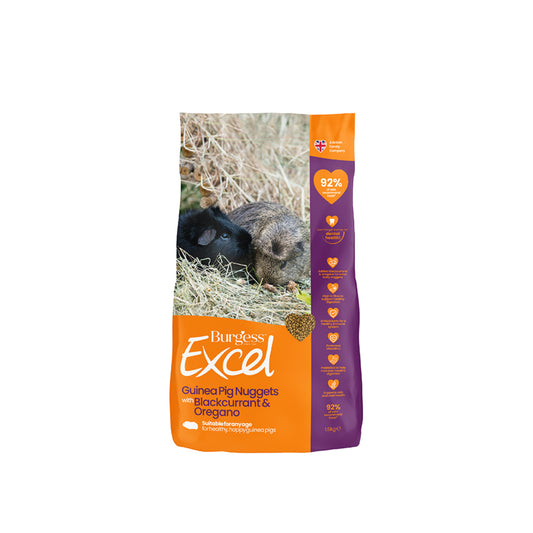 Burgess Excel Tasty Nuggets for Adult Guinea Blackcurrant & Oregano 1.5kg