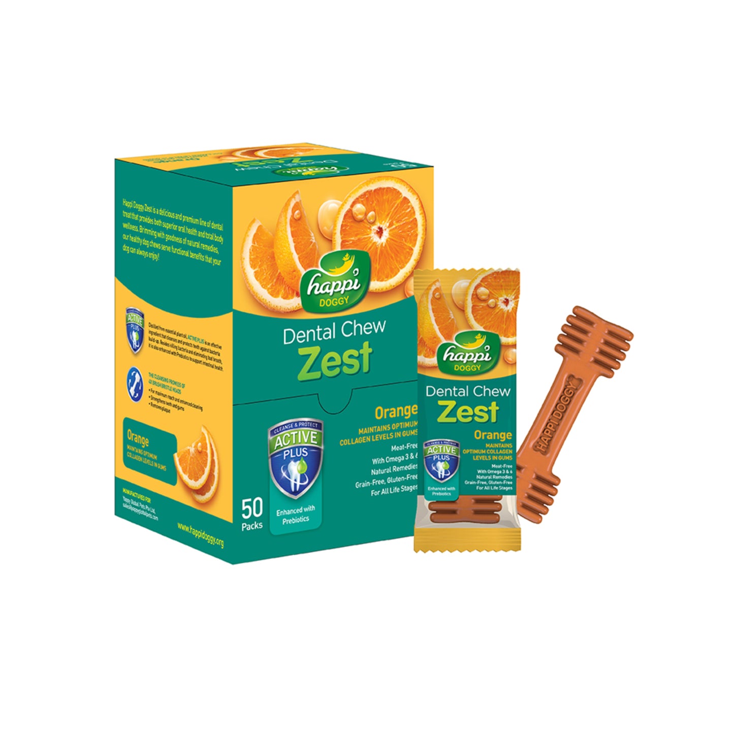 Happi Skippi Zest Regular 4-inch Dog Dental Chew 25g