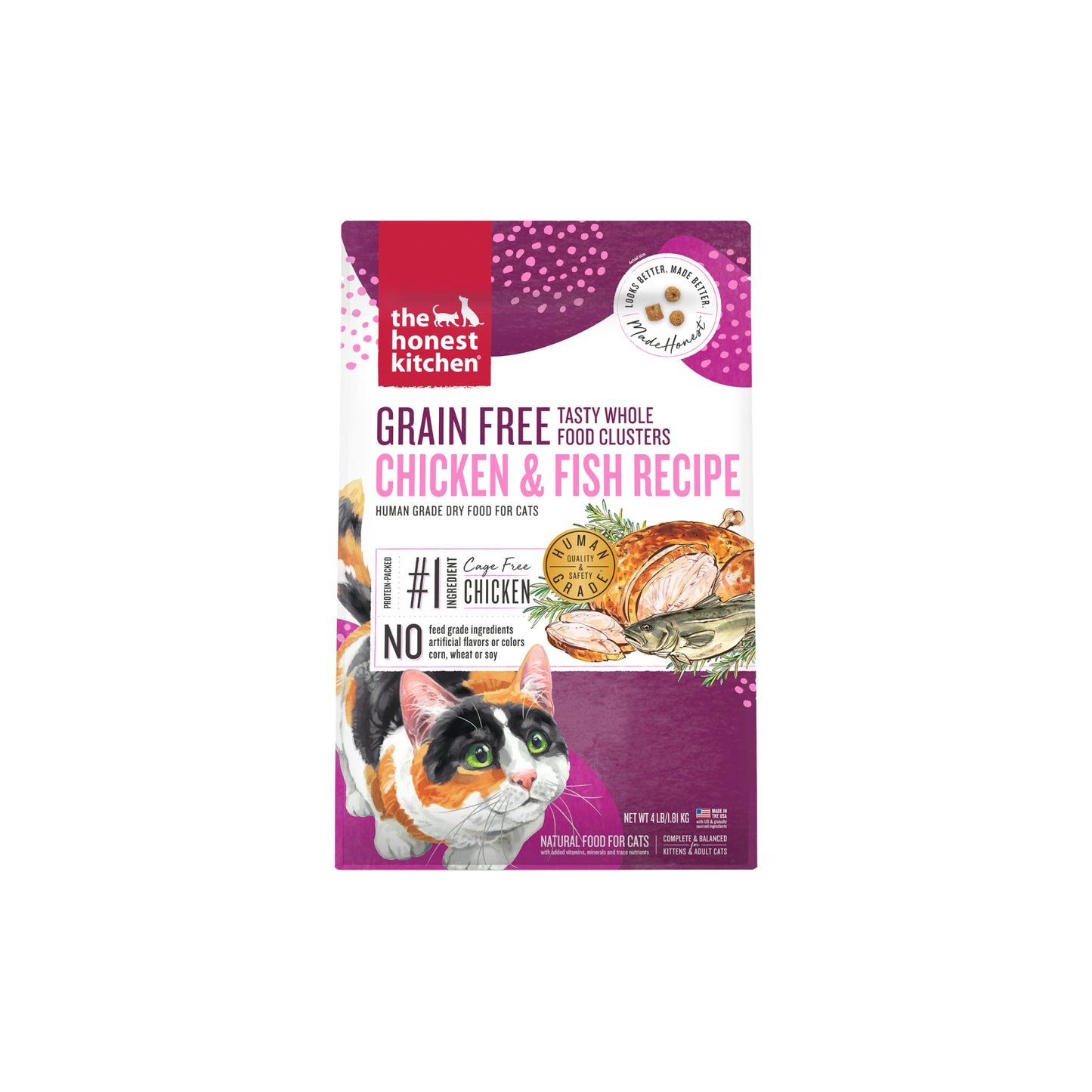 The Honest Kitchen Tasty Whole Food Clusters Grain Free Cat Food 4lbs