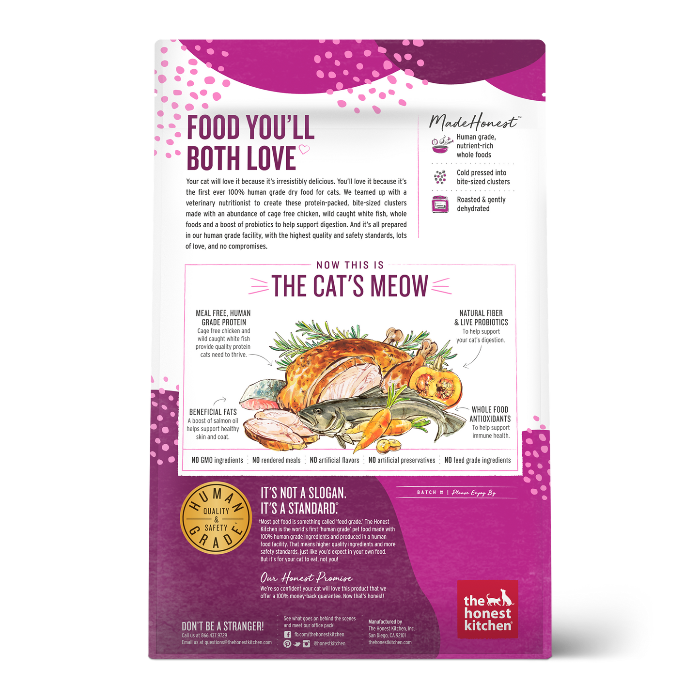 The Honest Kitchen Tasty Whole Food Clusters Grain Free Cat Food 4lbs