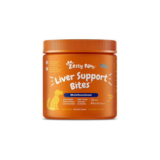 Zesty Paws Liver Support Bites Dog Supplements Chicken 90ct