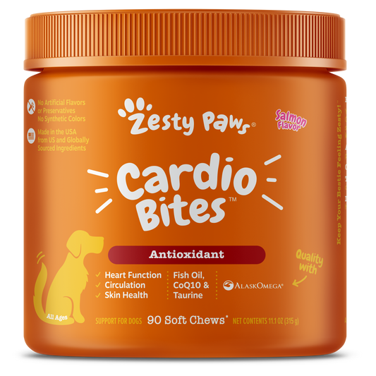 Zesty Paws Cardio Bites Dog Supplements Salmon 90ct