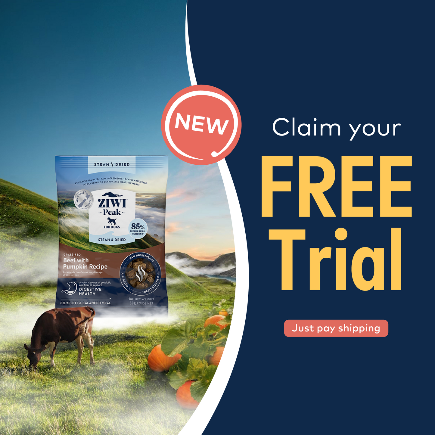 Ziwi Peak Steam & Dried Dog Food (Sample)